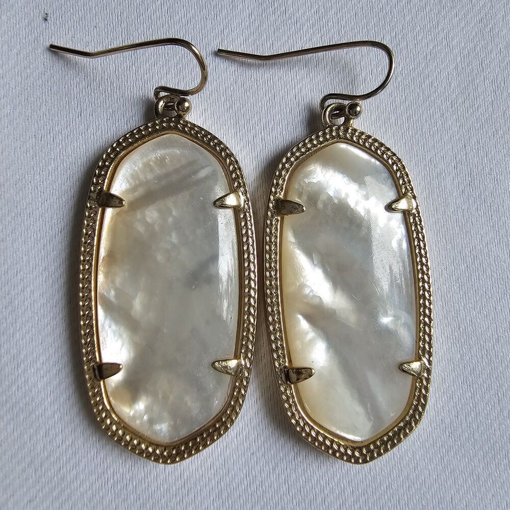 Kendra Scott Elle Gold Drop Earrings Ivory Mother of Pearl MOP